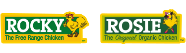 Rocky Free Range Chicken and Rosie The Original Organic Chicken Logos